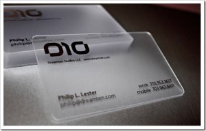 Plastic business card design